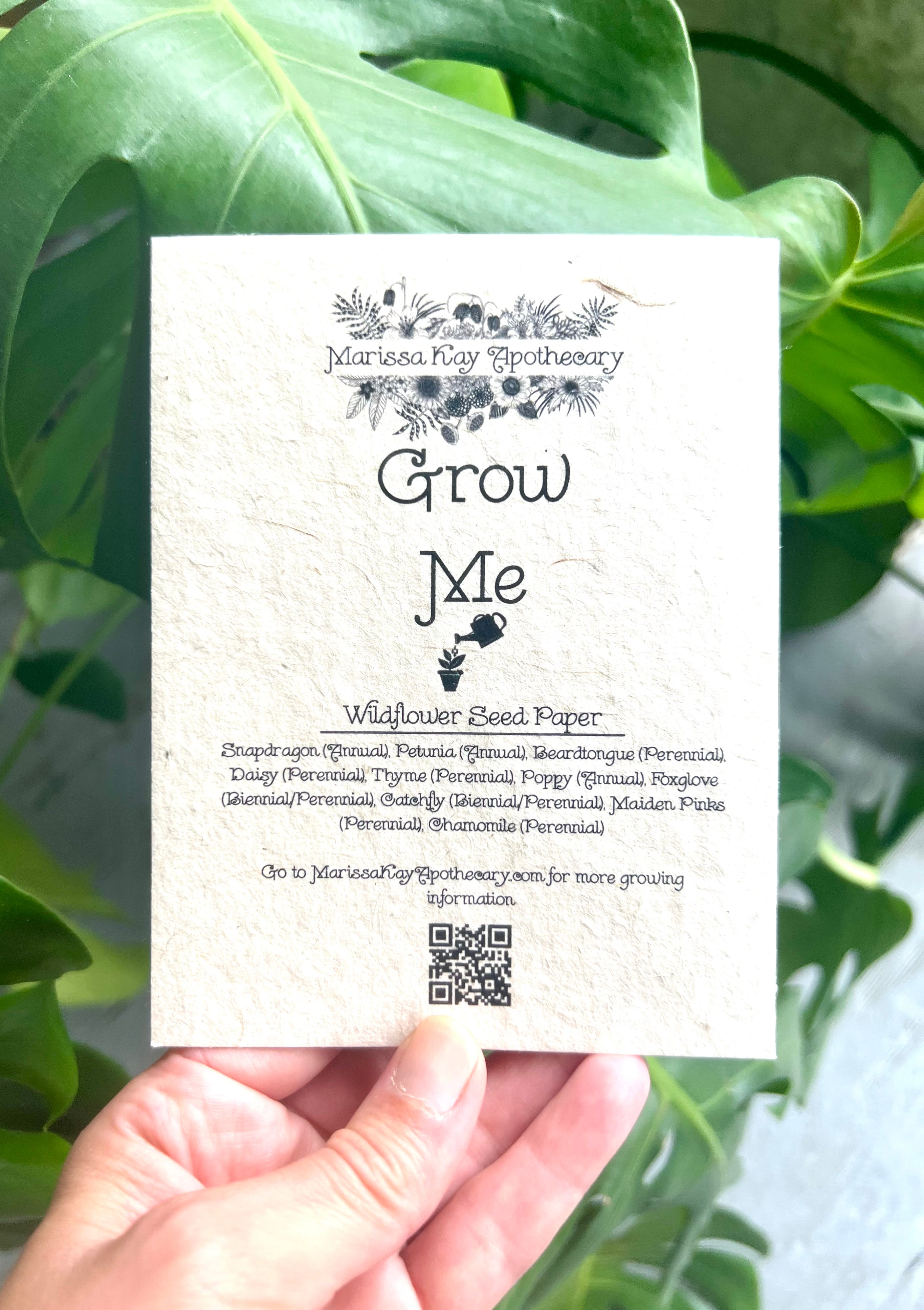 Botanical Plantable Seed Card || Zero Waste || Supports Women || Eco-friendly || MVW15