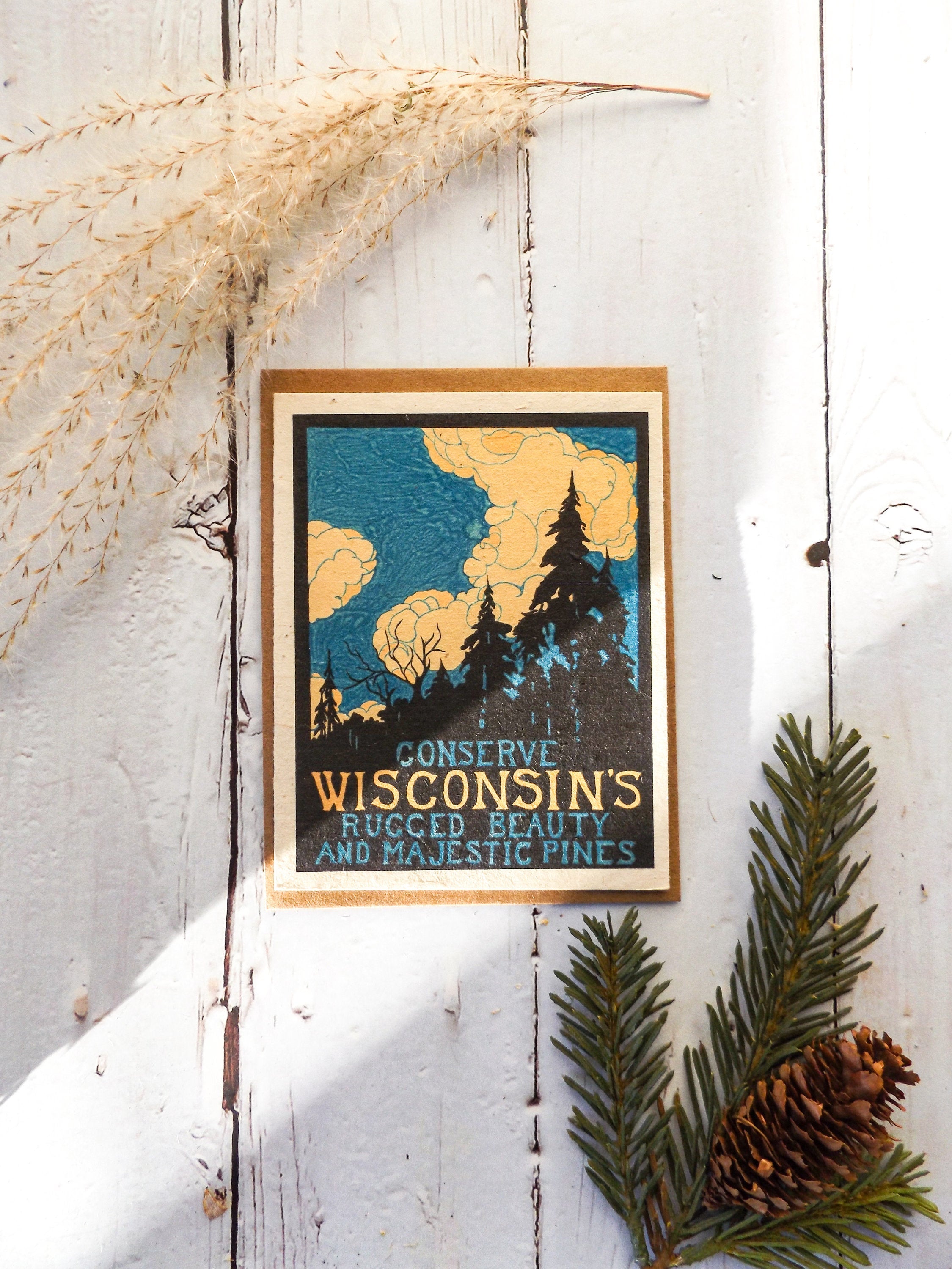 Seed Paper Wisconsin Conservancy Greeting Card || Portion Of Proceeds Go To The Wisconsin Historical Society || Eco-friendly || Supports Women in Nepal