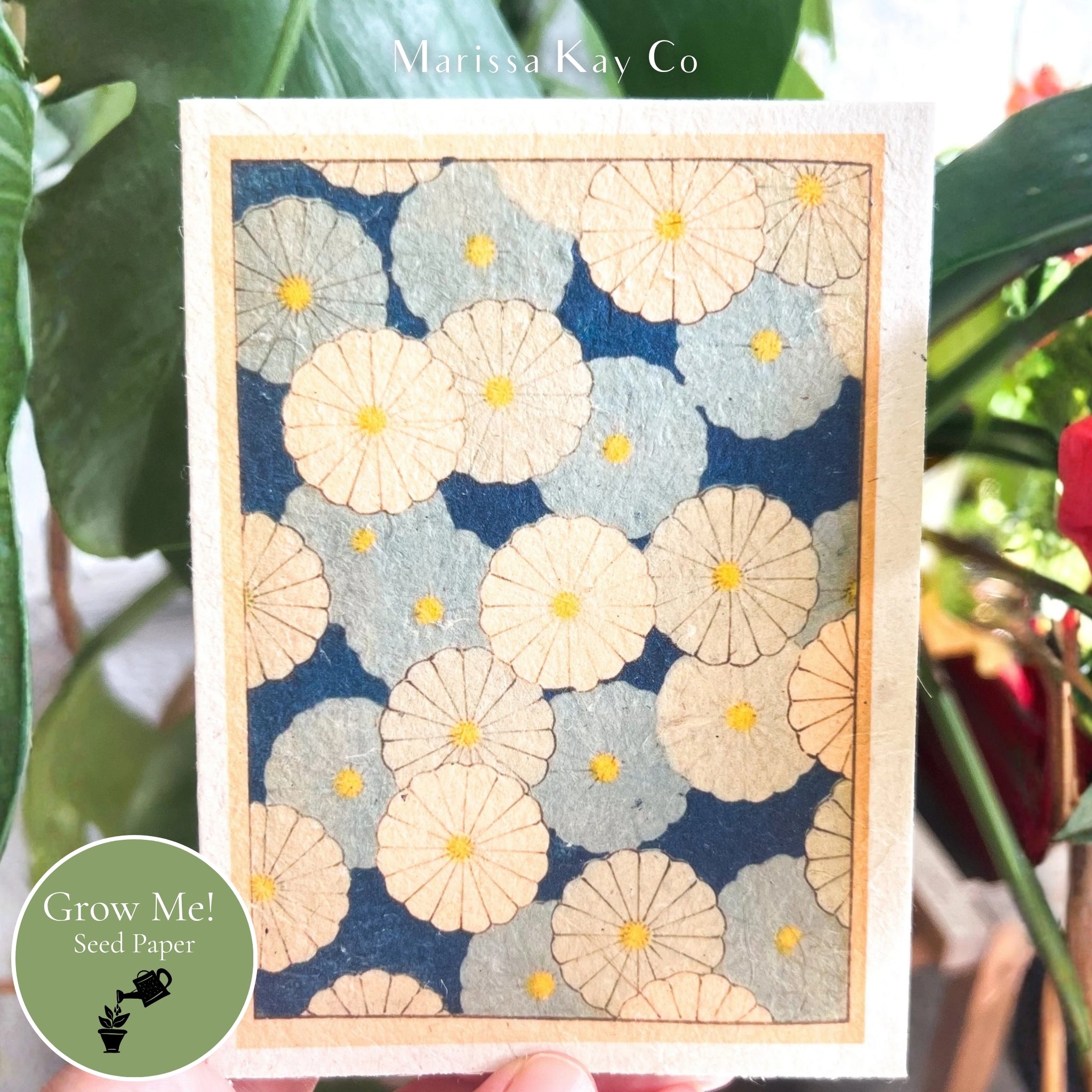 All-Occasion Card + Personal Note – Plantable Seed Paper, Japanese Blossoms – Single
