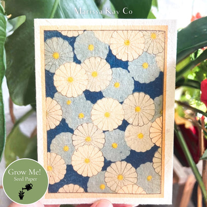 All-Occasion Card + Personal Note – Plantable Seed Paper, Japanese Blossoms – Single