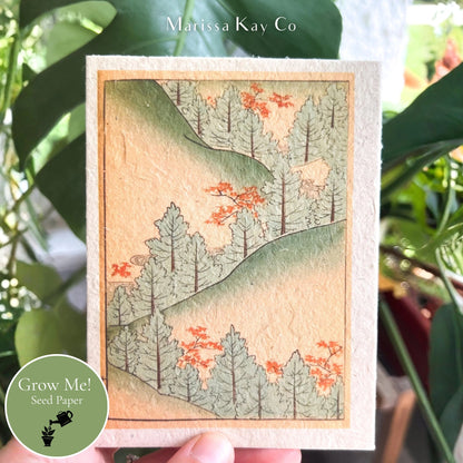 All-Occasion Card + Personal Note – Plantable Seed Paper, Japanese Pines – Single