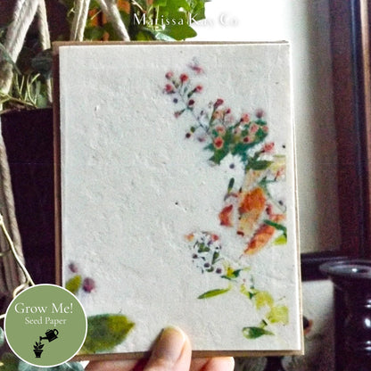 All-Occasion Card + Personal Note – Plantable Seed Paper, Botanical Spray – Single