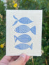 plantable greeting card with beautiful fish on it. light blue. nautical themed