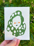 green botanical women on plantable greeting card