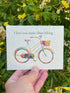 I love you more that biking on plantable card with beautiful colorful bike