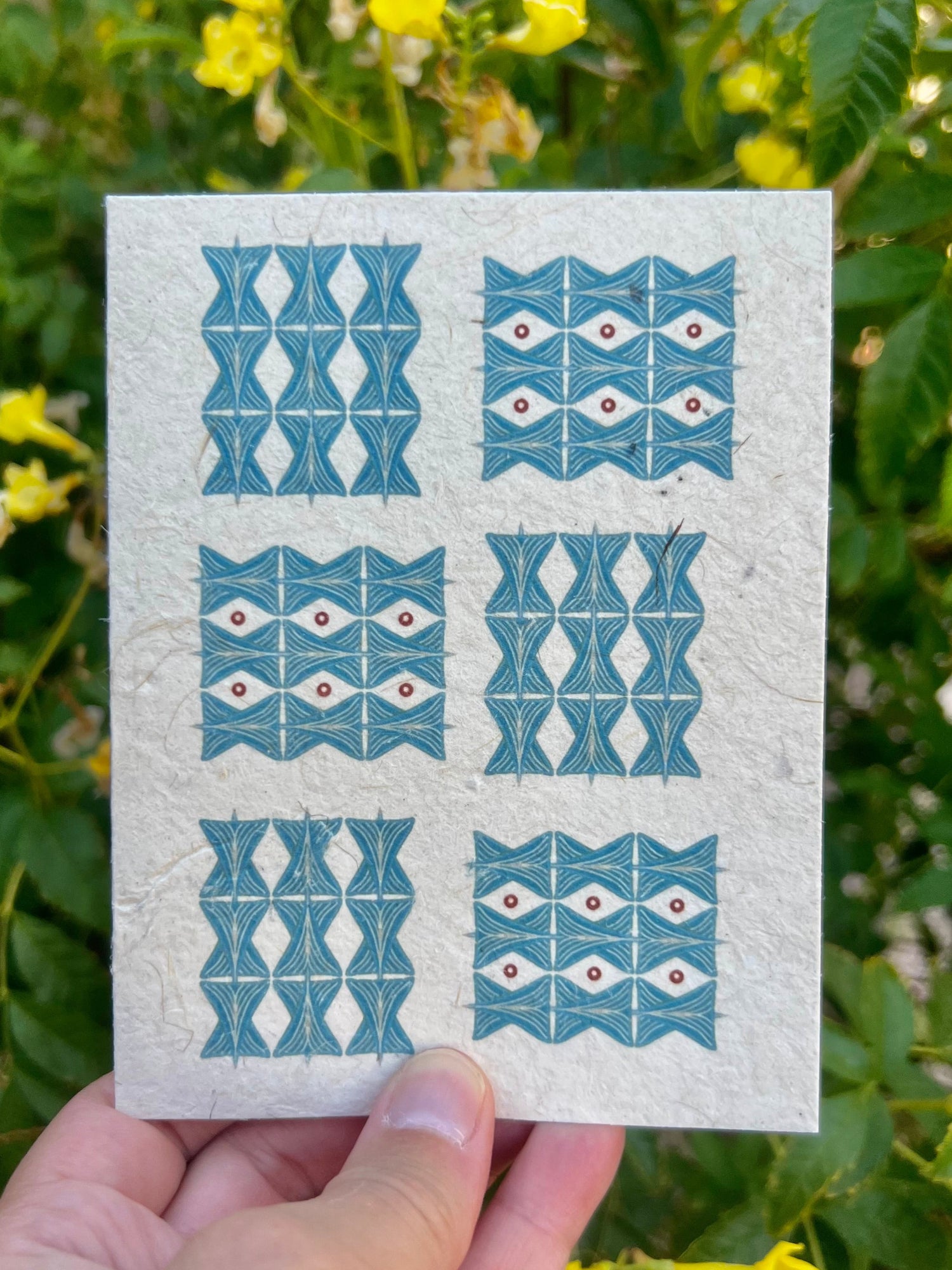 unique geometric pattern on plantable greeting card