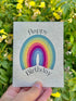 Happy Birthday plantable greeting card, rainbow  greeting card, hand drawn greeting card