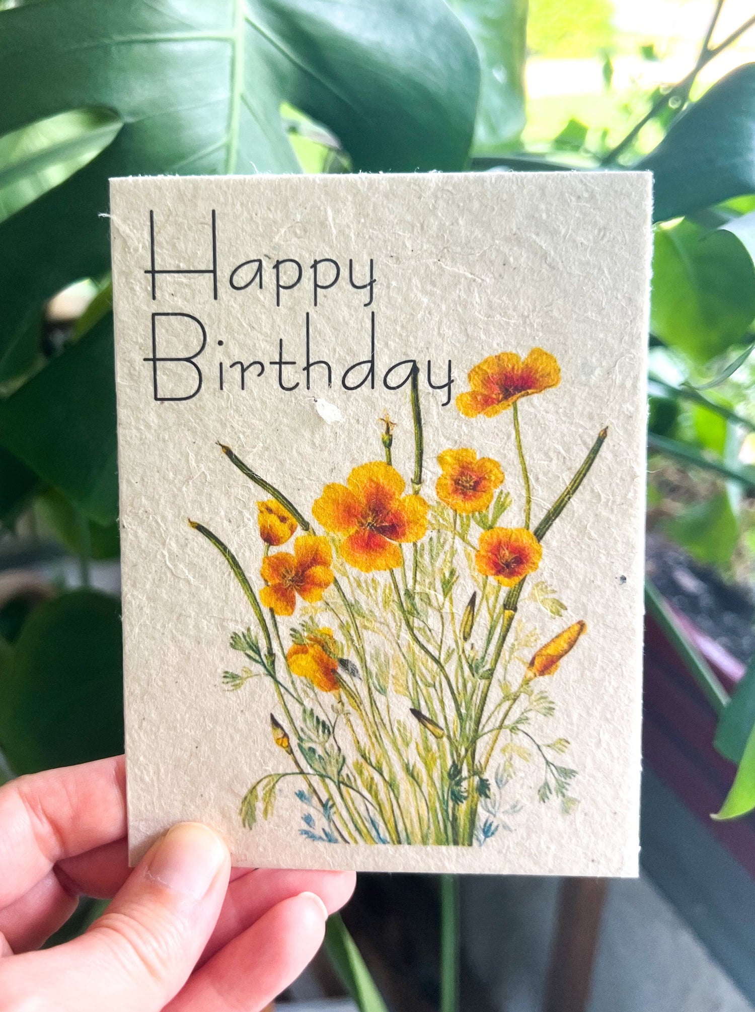 flower seed greeting cards Botanical Art Plantable Birthday Greeting Card on Handmade Seed Paper
