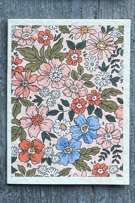 Botanical Art Plantable Greeting Card on Handmade Seed Paper for All Occasions - MOR7