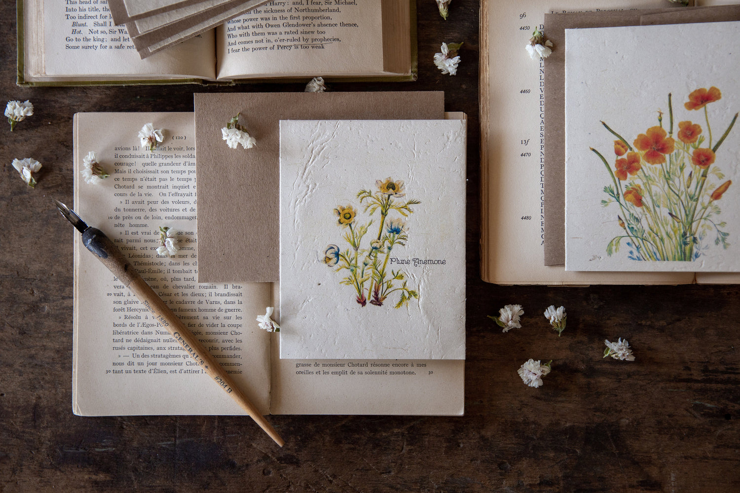 Plantable Vintage Botanical Cards || Wildflower Seed Paper || Zero Waste || Plune Anemone || Supports Women in Nepal || Eco-friendly
