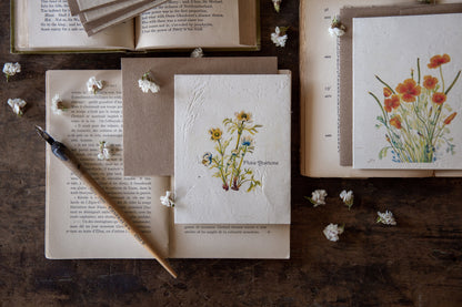 Plantable Vintage Botanical Cards || Wildflower Seed Paper || Zero Waste || Plune Anemone || Supports Women in Nepal || Eco-friendly