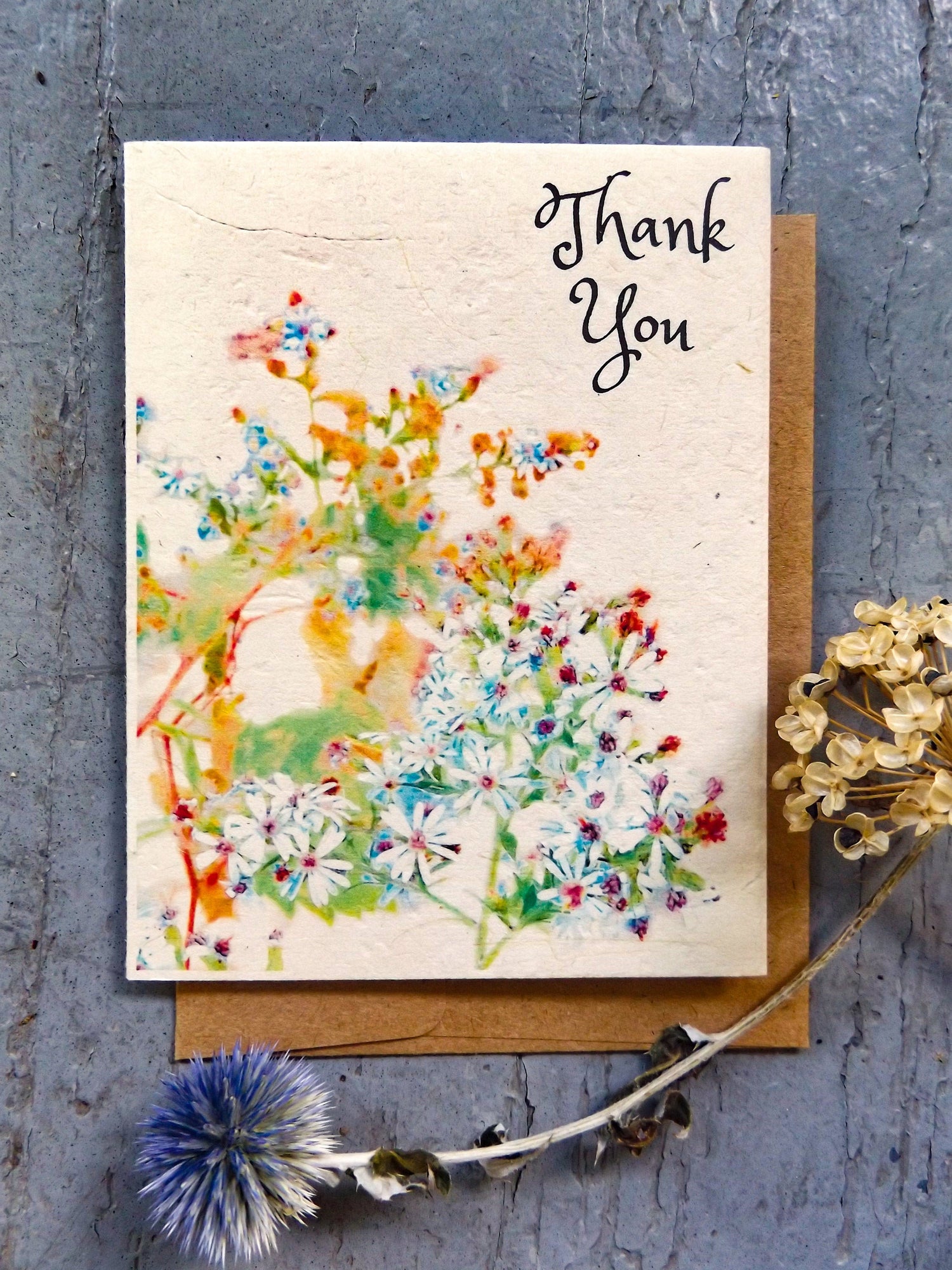 PLANTABLE Thank You Cards || Supports Women In Nepal || Wildflower Seed Paper || Hand Drawn