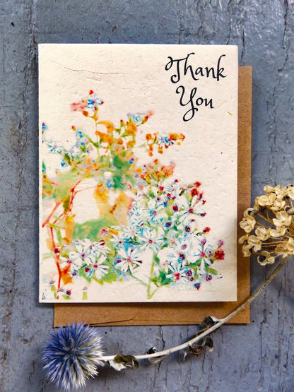 PLANTABLE Thank You Cards || Supports Women In Nepal || Wildflower Seed Paper || Hand Drawn