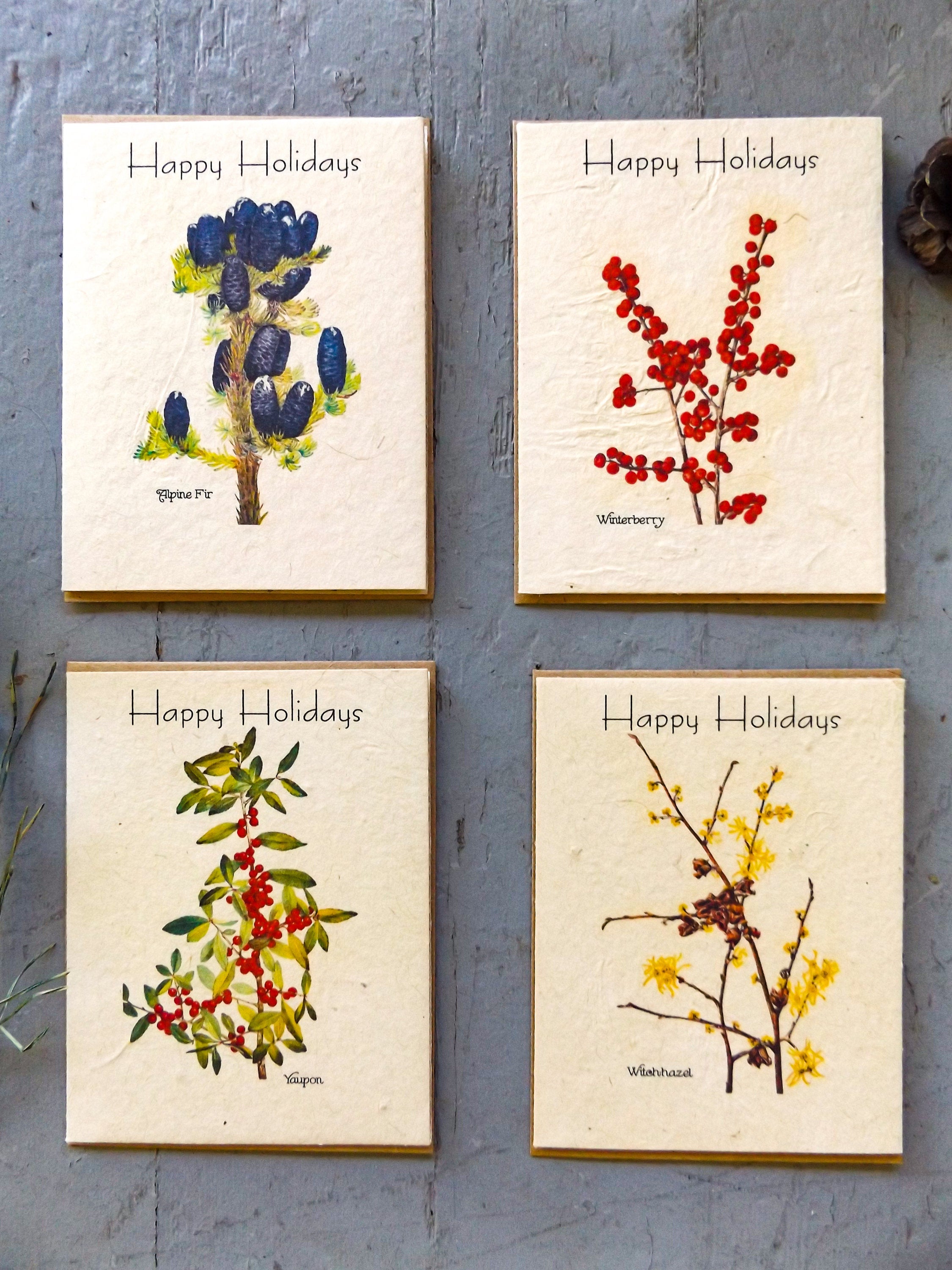 Happy Hygge Holiday Seed Cards || Variety Pack || Wildflower Seed Paper || Zero Waste Gift || Supports Women || Eco-friendly