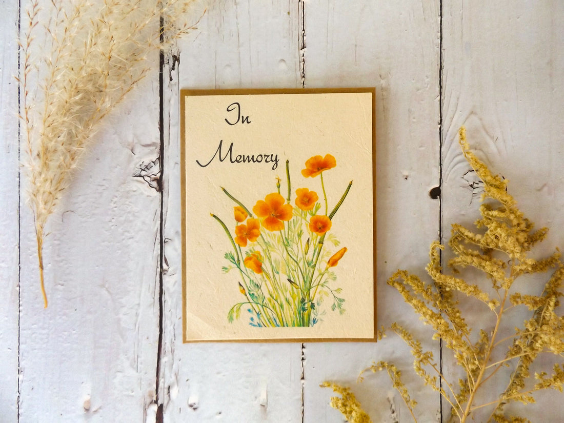 In Memory Plantable Wildflower Seed Cards || Memorial Card || Zero Waste Sustainable Funeral || Eco-friendly || Supports Women in Nepal